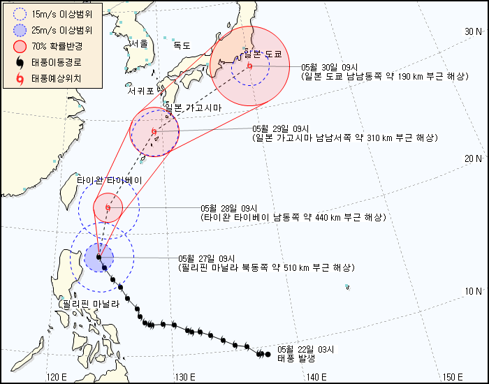 태풍정보 발생 경로